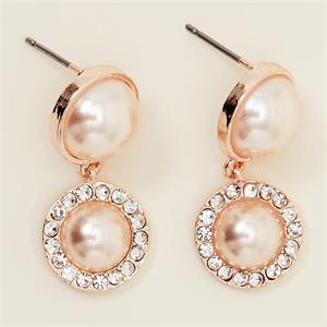 Phase Eight Pearl And Stone Rose Gold Drop Earrings